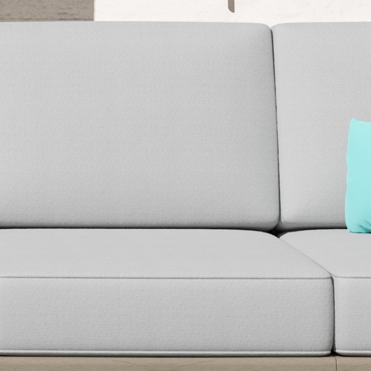 Gray Acacia Wood Outdoor Loveseat with Cushions