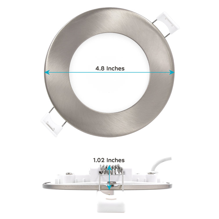 4'' Brushed Nickel LED Canless Recessed Lighting Kit with Adjustable Color Temperature