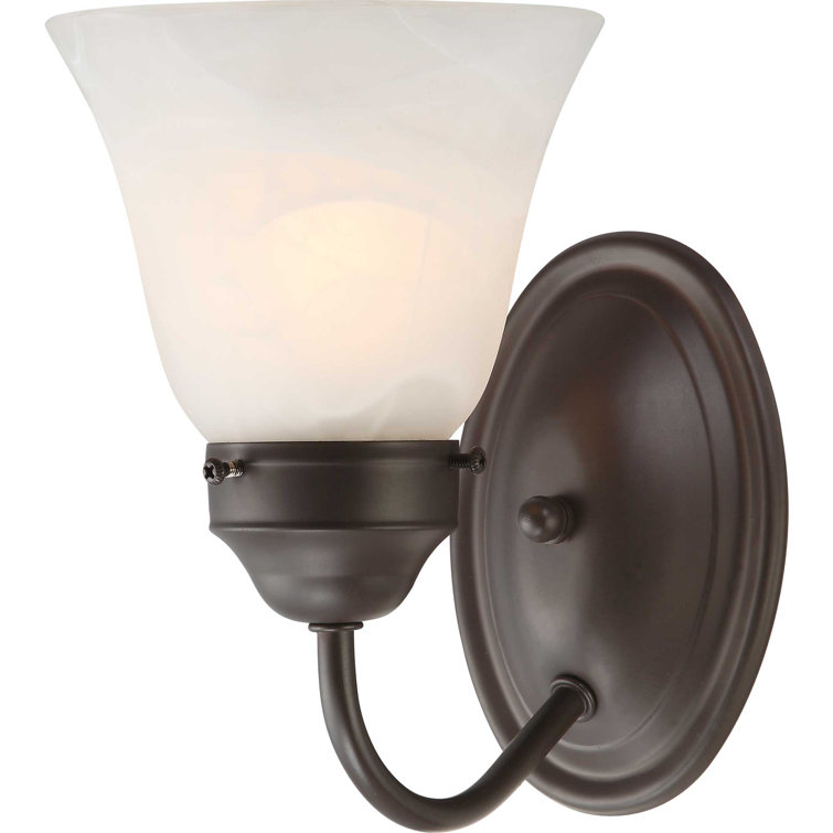 Barcelona Antique Bronze Alabaster Glass Wall Sconce