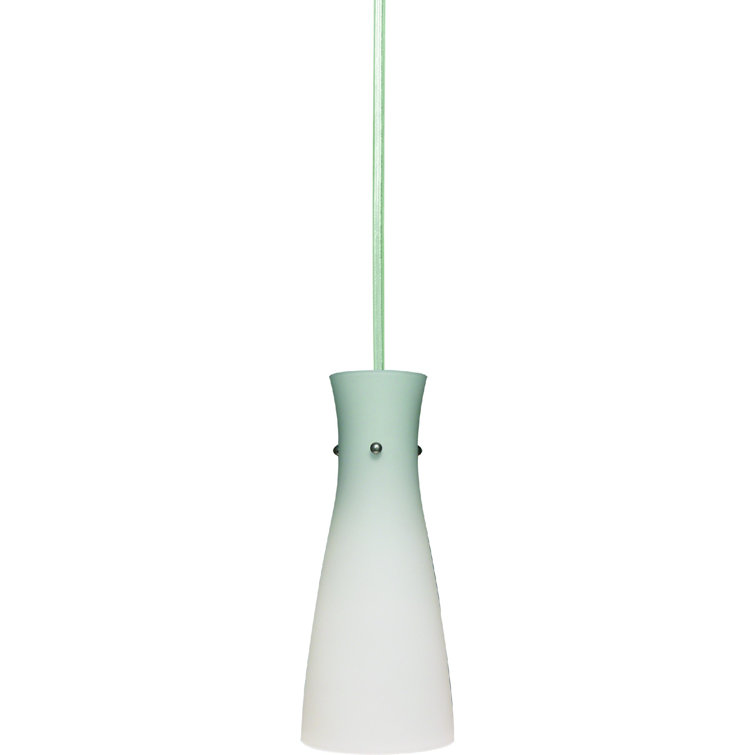 Brushed Nickel Mini Pendant with Etched Glass Shade