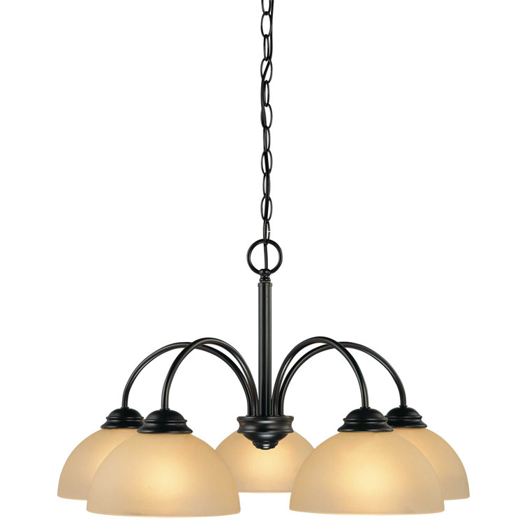 Bernice Antique Bronze 5-Light Shaded Chandelier
