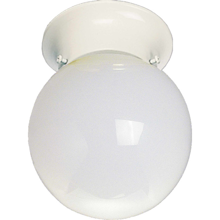 White Glass Globe Flush Mount Ceiling Light