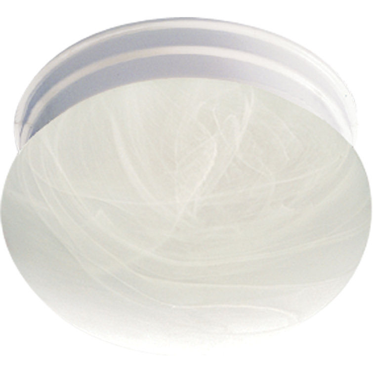Minster White Alabaster Glass Round Flush Mount Light