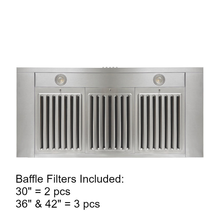 36-Inch Stainless Steel Wall Mounted Range Hood with LED Lights
