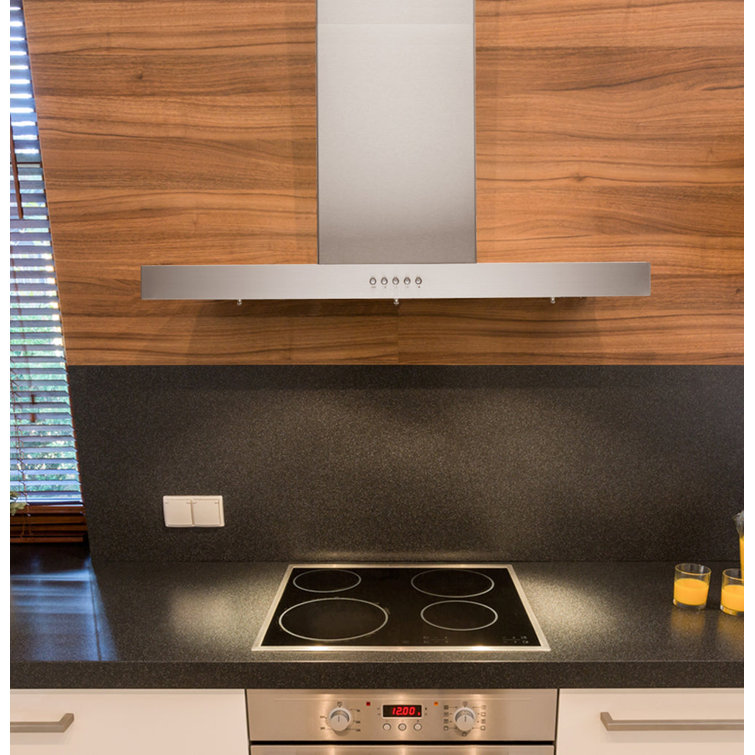36-Inch Stainless Steel Wall Mounted Range Hood with LED Lights