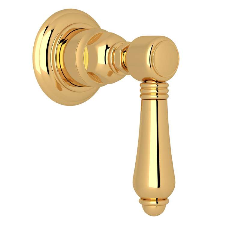 Polished Nickel Lever Shower Trim with Italian Brass Finish