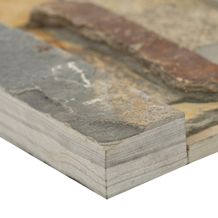California Gold 6" x 24" Natural Slate Stacked Stone Wall Tile