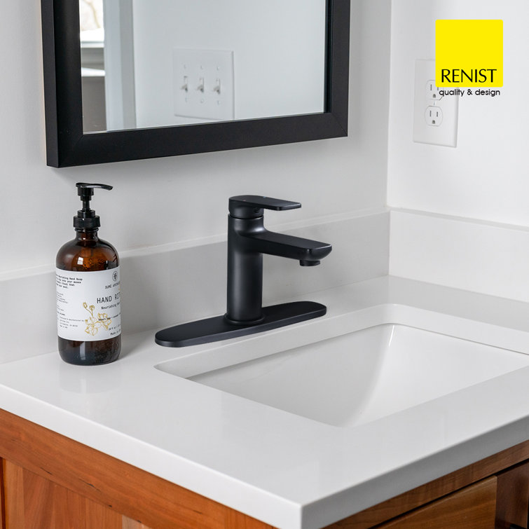 Gray Single-Hole Single-Handle Rust Resistant Bathroom Faucet