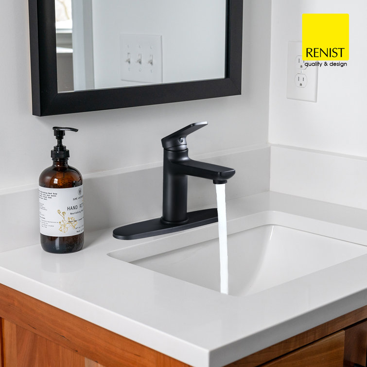 Gray Single-Hole Single-Handle Rust Resistant Bathroom Faucet