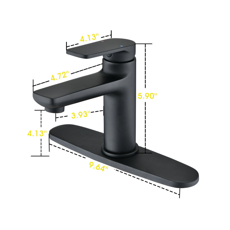 Gray Single-Hole Single-Handle Rust Resistant Bathroom Faucet