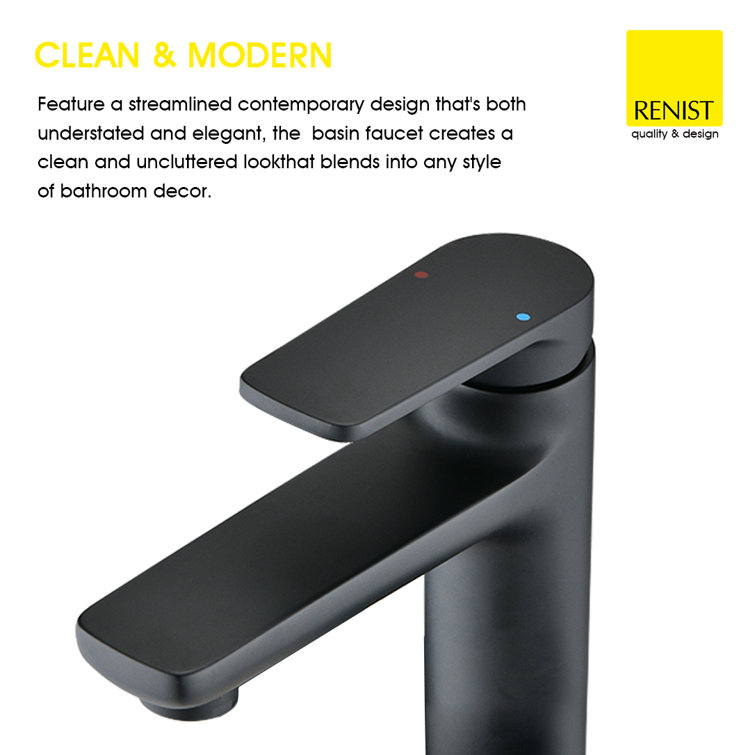 Gray Single-Hole Single-Handle Rust Resistant Bathroom Faucet