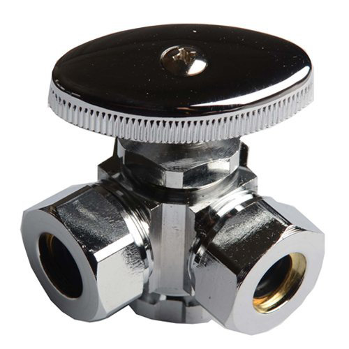 Chrome Three-Way Bathroom Faucet Valve