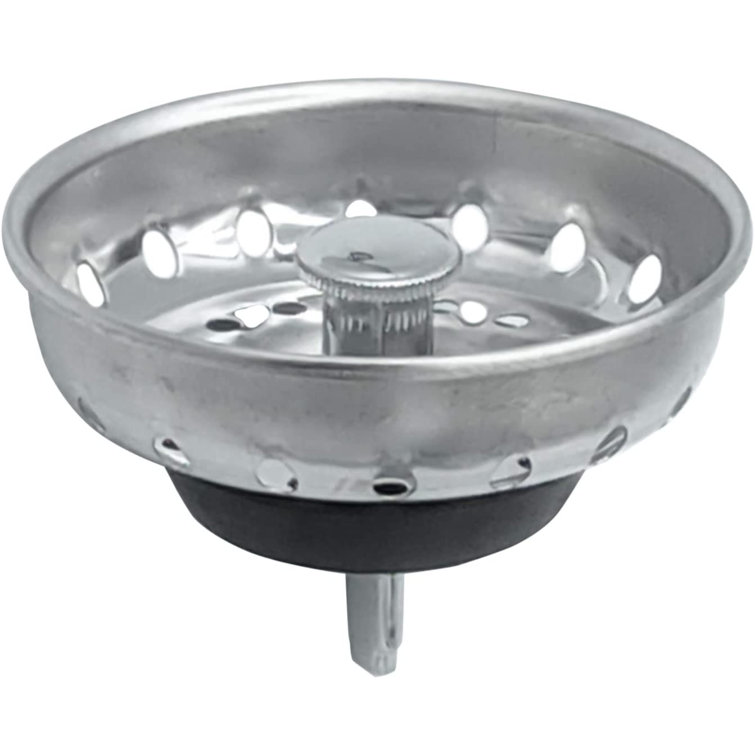 Silver Stainless Steel Rust Resistant Kitchen Sink Basket Strainer