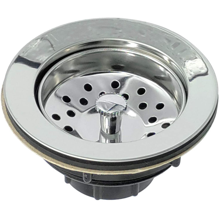 Silver Rust Resistant 3'' Kitchen Sink Basket Strainer
