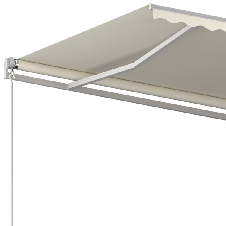Cream Automatic Retractable Awning with Posts 13.1'x9.8'