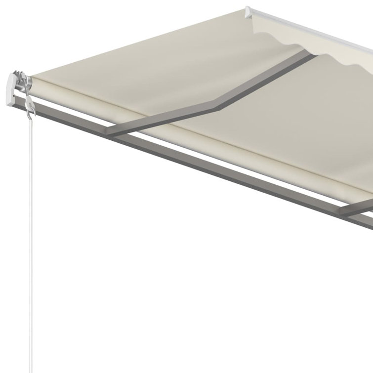 Cream Electric Retractable Awning with Aluminum Frame