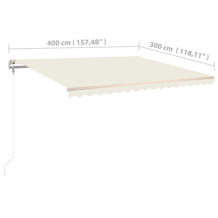 Cream Electric Retractable Awning with Aluminum Frame