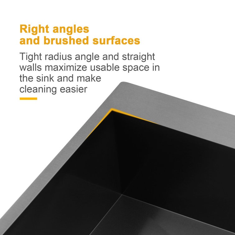 28" Gunmetal Black Stainless Steel Single Bowl Drop-In Kitchen Sink