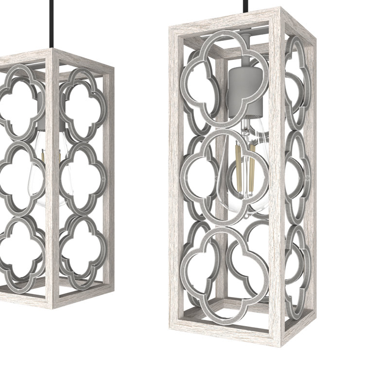 Gablecrest 29" Distressed White 3-Light Kitchen Island Pendant