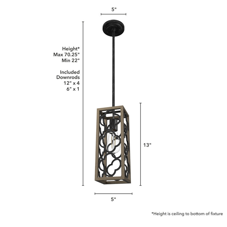 Gablecrest Transitional Black Aluminum Mini Pendant Light