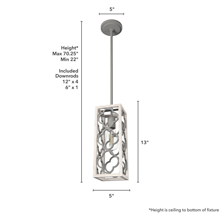 Gablecrest Distressed White Aluminum Mini Pendant Light
