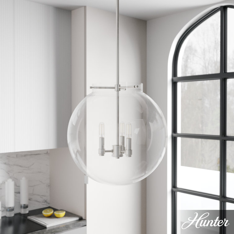 Sacha Brushed Nickel 16'' Modern Globe Pendant Light