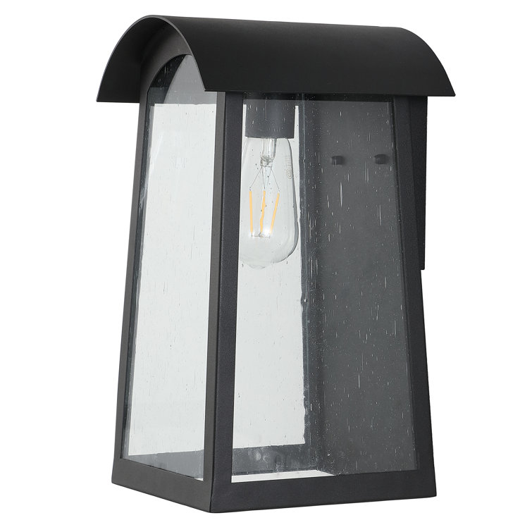 Adalai Black Iron Outdoor Wall Sconce with Clear Glass