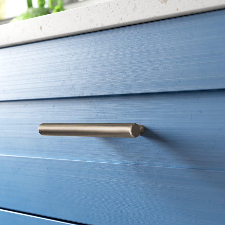 Polished Chrome Modern Bar Cabinet Pull with Mounting Hardware