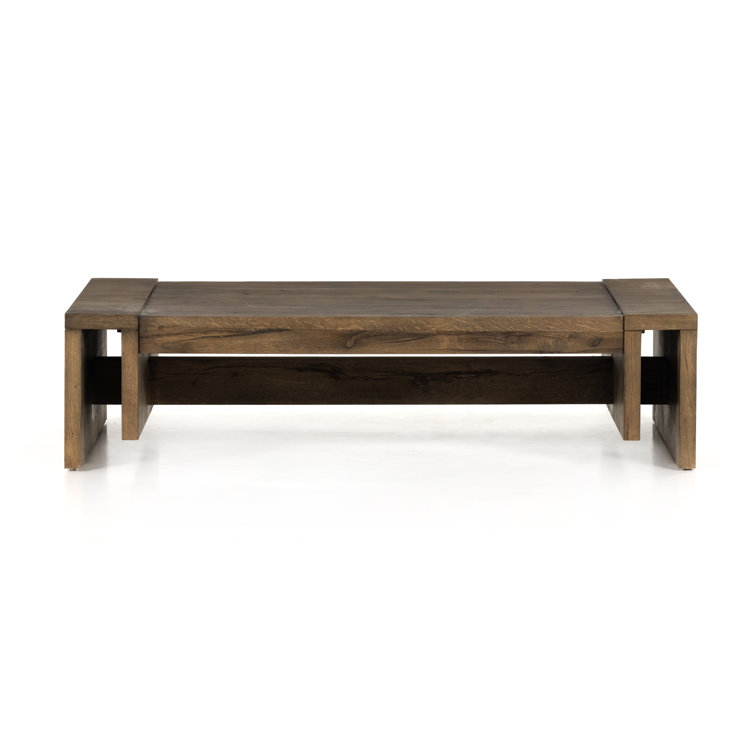 Rustic Fawn 60'' Rectangular Oak Veneer Coffee Table with Storage