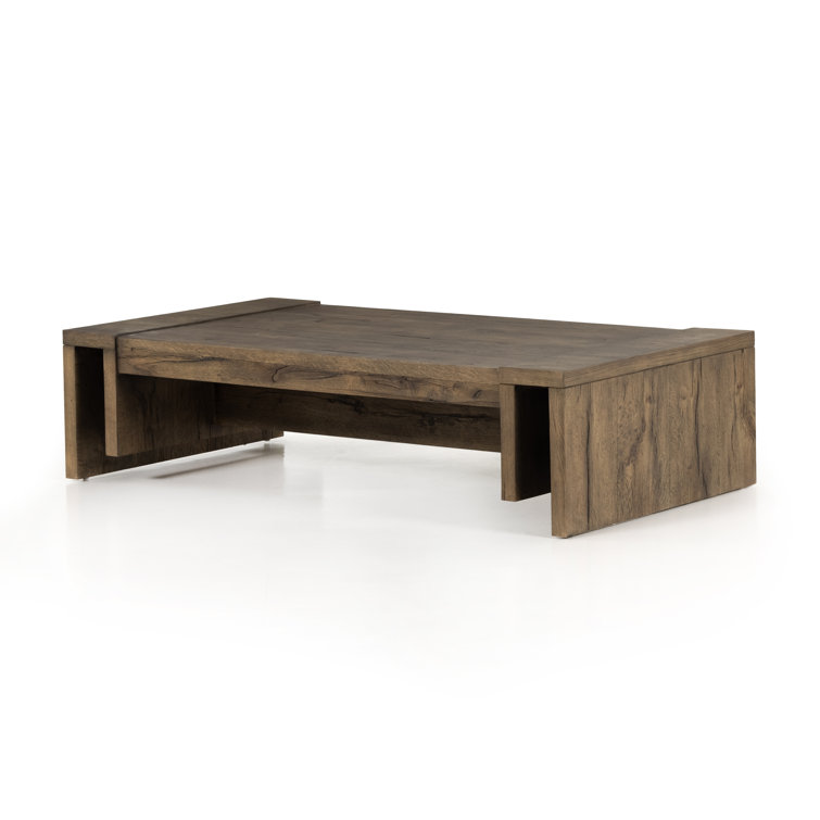 Rustic Fawn 60'' Rectangular Oak Veneer Coffee Table with Storage