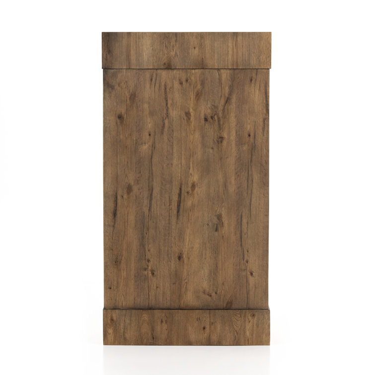 Rustic Fawn 60'' Rectangular Oak Veneer Coffee Table with Storage