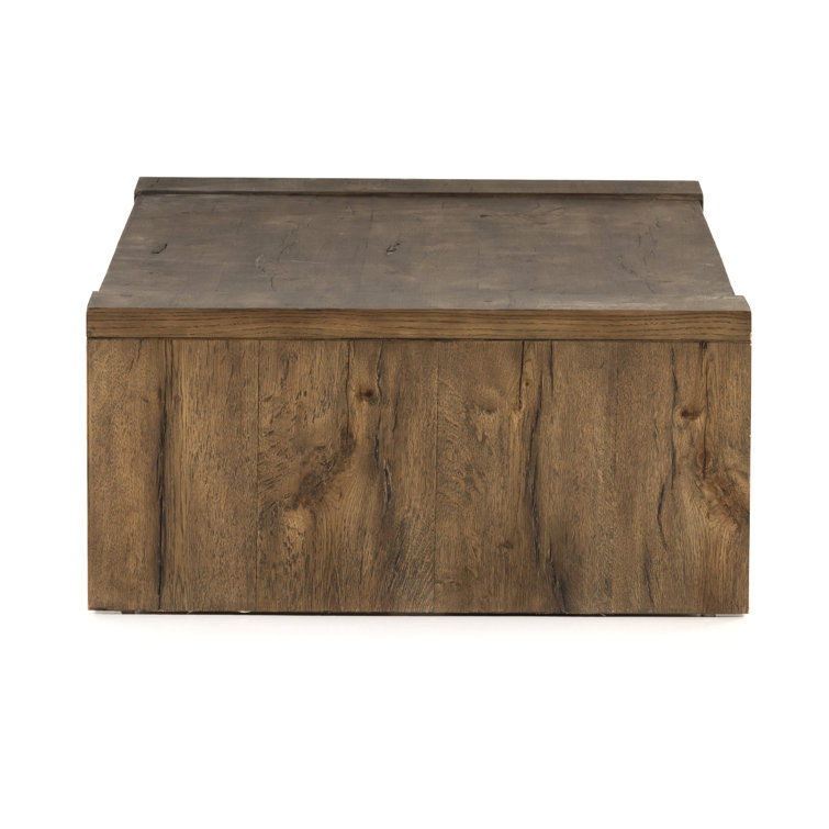 Rustic Fawn 60'' Rectangular Oak Veneer Coffee Table with Storage
