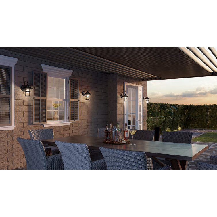 Matte Black Aluminum Outdoor Wall Light with Clear Glass