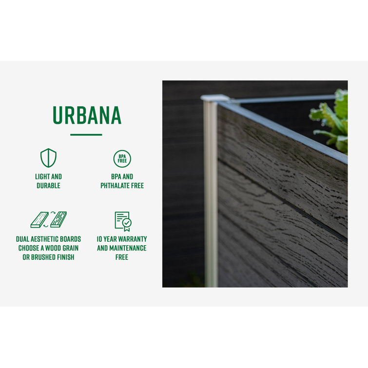 Urbana 22" Espresso Brown Embossed Vinyl Cube Planter