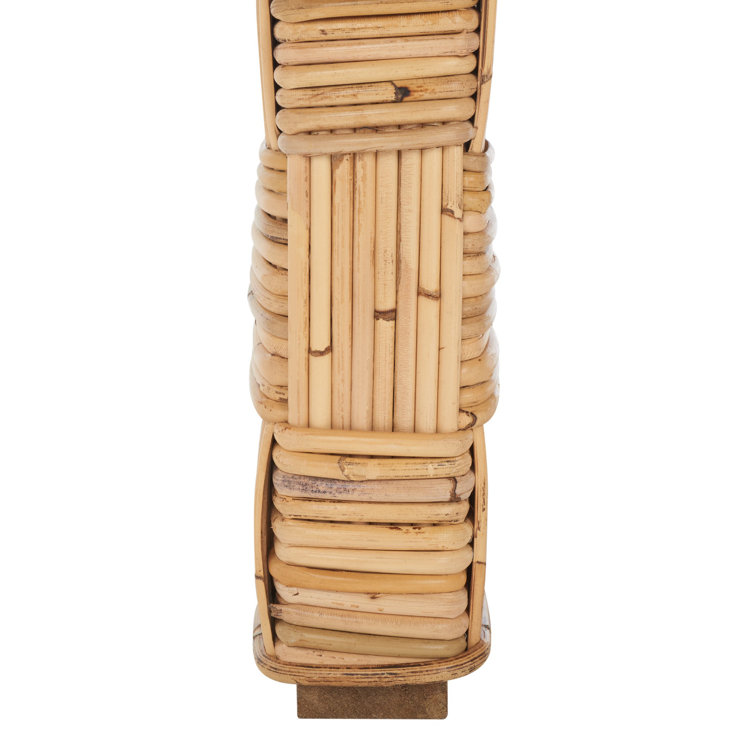 Honey Natural Rectangular Rattan Coffee Table with Storage