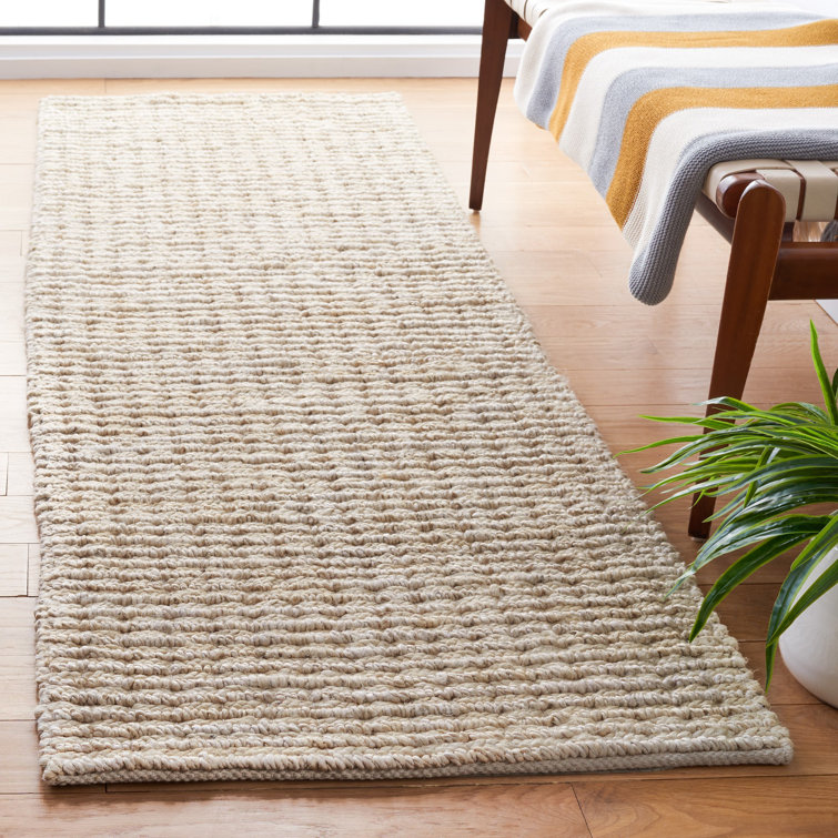 Ivory Handwoven Jute 30" Runner Rug - Artisan Crafted