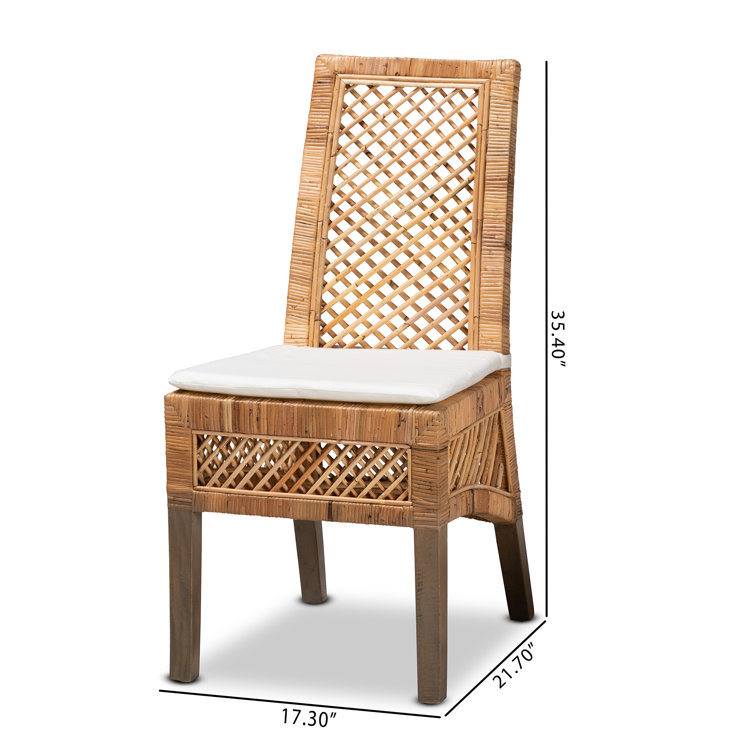 Argos Bohemian Natural Brown Rattan High-Back Side Chair