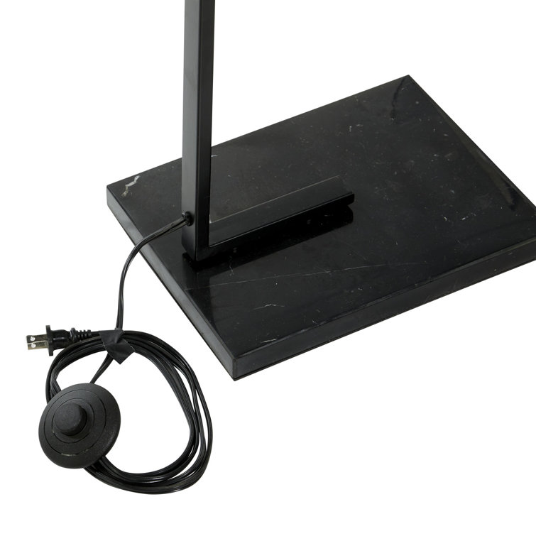 Dorian Black Metal Arc Floor Lamp with Marble Base