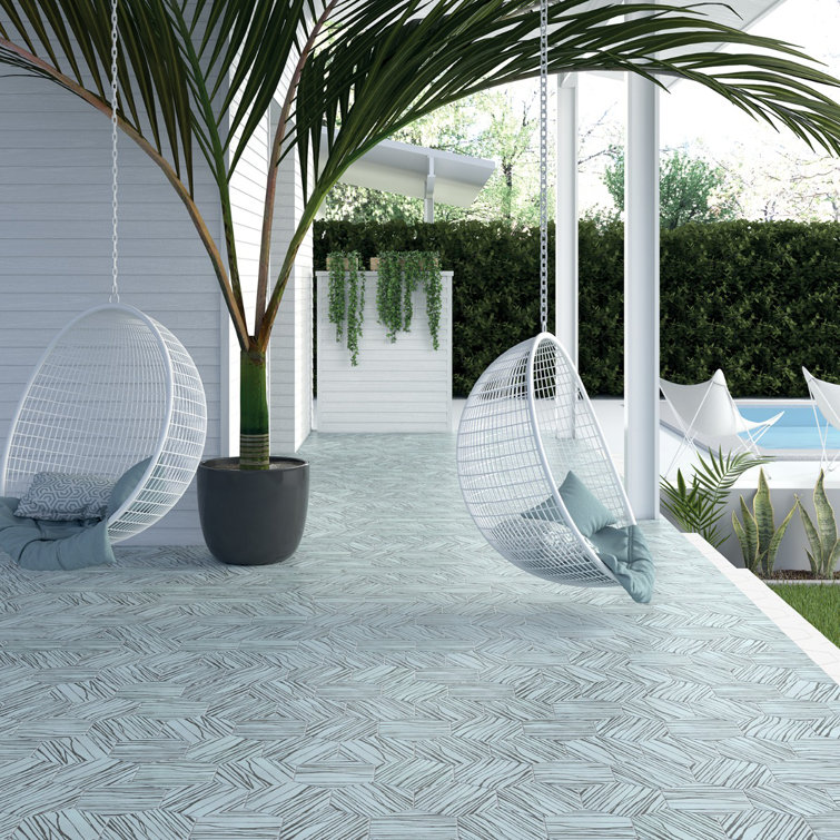 Modern Hex Zen 9" Multicolor Matte Porcelain Tile