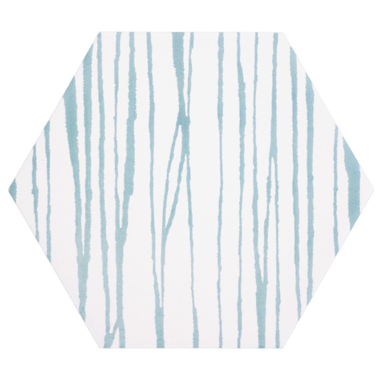 GeoHex Zen 9" Multicolor Matte Porcelain Hexagon Tile