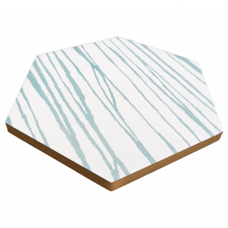 GeoHex Zen 9" Multicolor Matte Porcelain Hexagon Tile