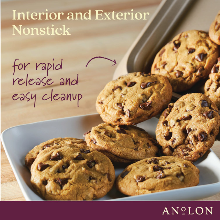 Bronze Nonstick Sheet Pan Set with Silicone Grips, 2-Piece
