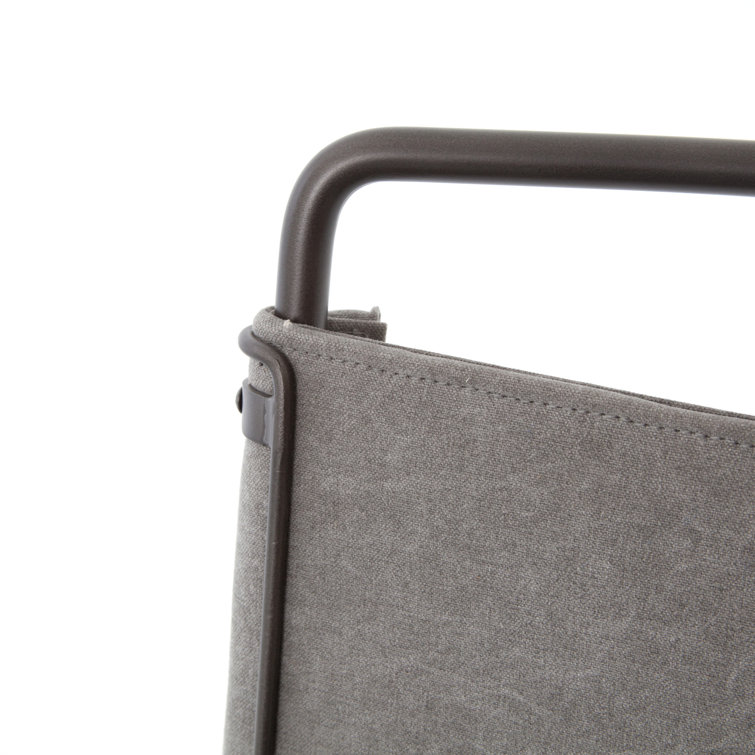 Stonewash Grey Metal Counter Stool with Fabric Sling Seat