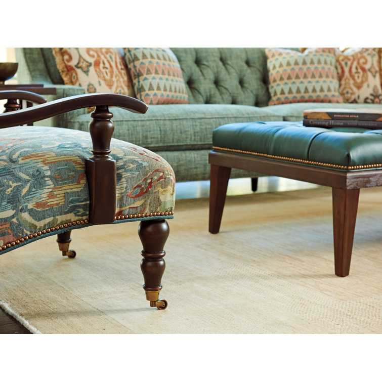 San Carlos Dark Mocha Fabric Accent Chair with Nailhead Trim