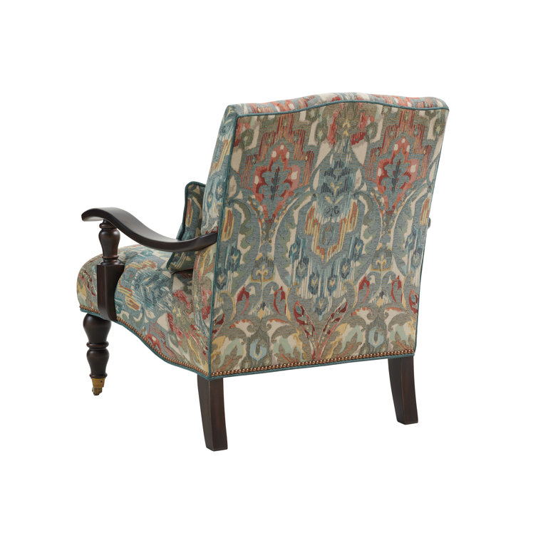 San Carlos Dark Mocha Fabric Accent Chair with Nailhead Trim