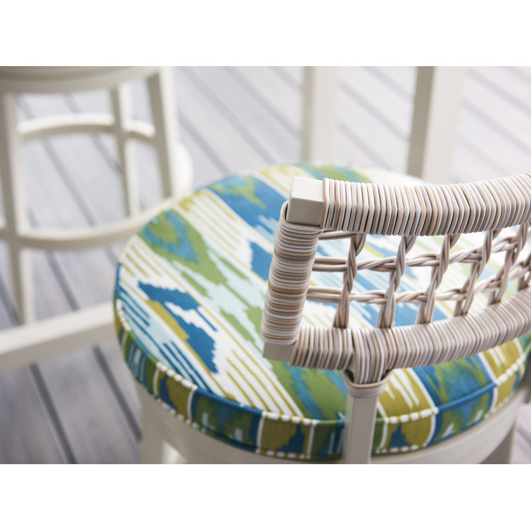 Oyster White Transitional Swivel Bar Stool with Herringbone Wicker