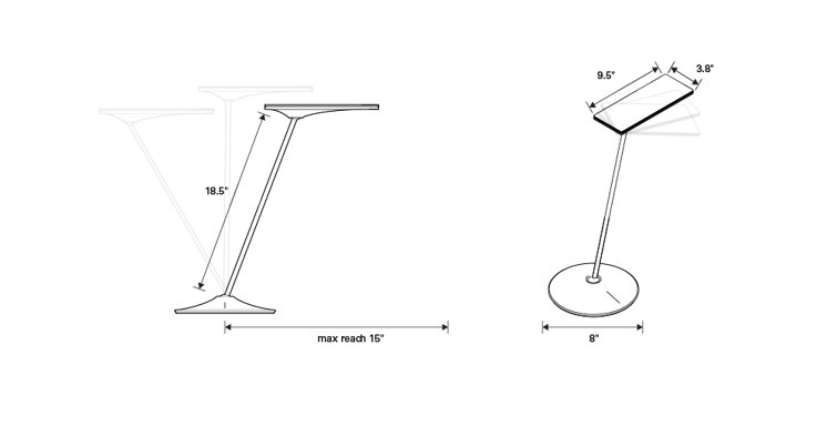 Horizon 2.0 Silver Thin Film LED Adjustable Desk Lamp