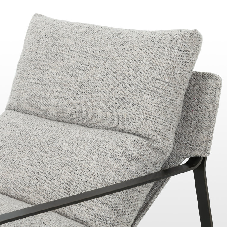 Light Grey Sling Armchair with Gunmetal Frame