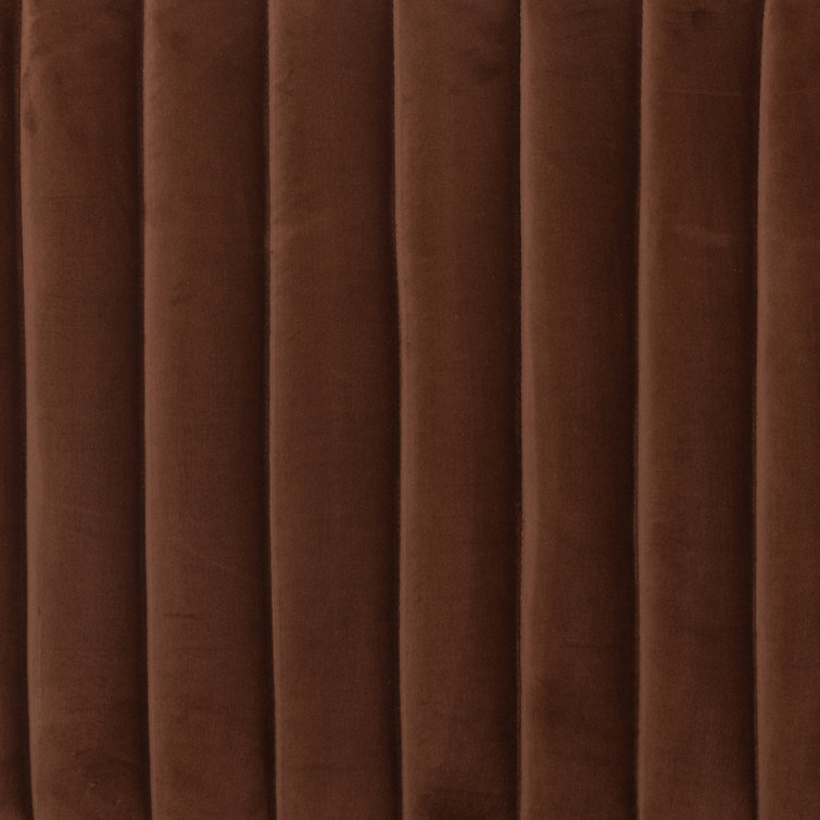 Brown Velvet Swivel Armchair with Wood Frame