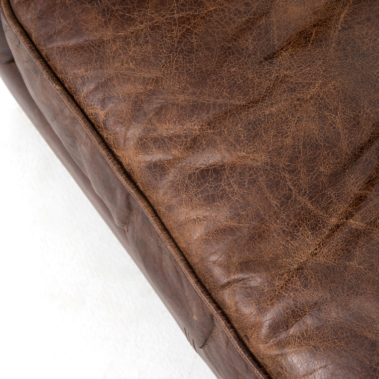 Abbott Cigar Leather and Wood Accent Chair